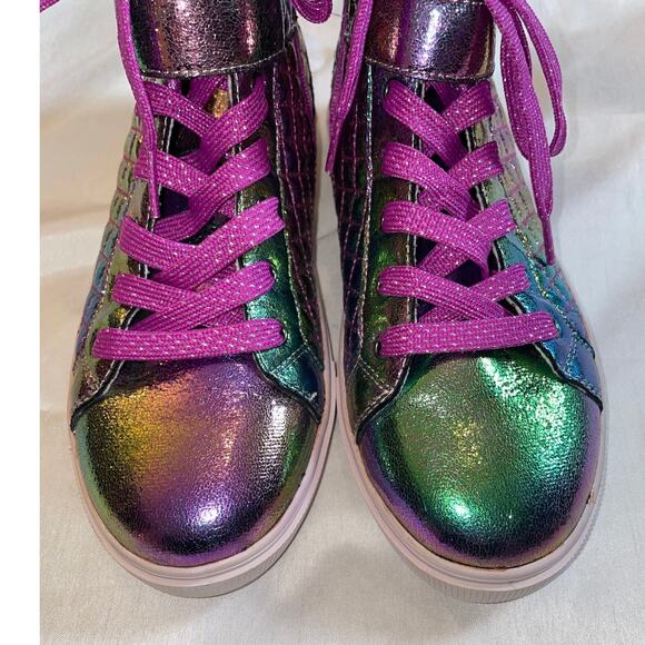 SKECHERS KIDS Sport -‎ Shoutouts Glitz Metallic Rockstar - Youth Size 5 - Picture 3 of 11